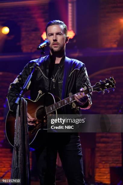 Episode 690 -- Pictured: T.J. Osborne of musical guest Brothers Osborne perfomrs on May 21, 2018 --