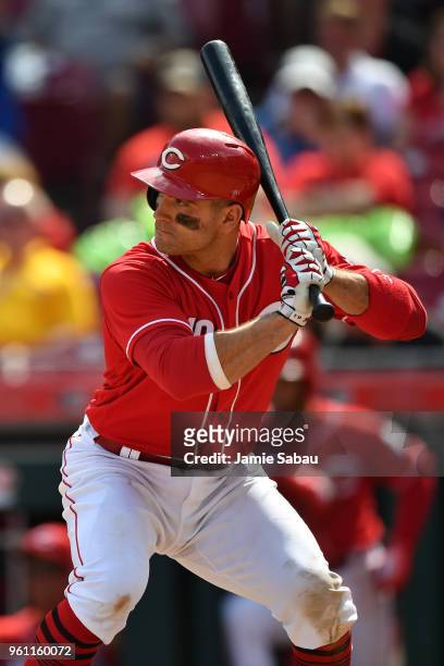 Joey Votto of the Cincinnati Reds bats against the Chicago Cubs at Great American Ball Park on May 19, 2018 in Cincinnati, Ohio. Joey Votto
