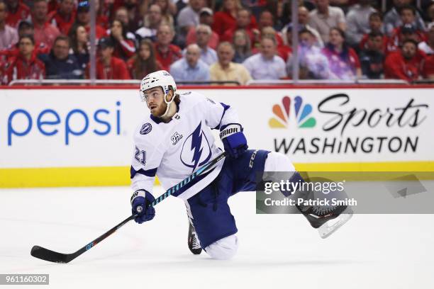 Brayden Point of the Tampa Bay Lightning skates against the Washington Capitals in the first period of Game Six of the Eastern Conference Finals...