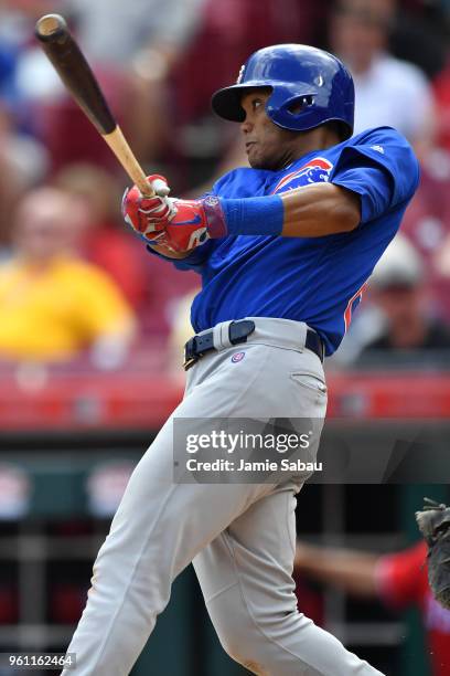 Addison Russell of the Chicago Cubs bats against the Cincinnati Reds at Great American Ball Park on May 19, 2018 in Cincinnati, Ohio. Addison Russell