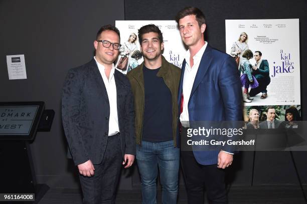 Executive producers Sam Slater and David Bernon and producer Paul Bernon attend "A Kid Like Jake" New York premiere at The Landmark at 57 West on May...