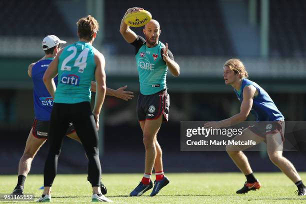 Jarrad McVeigh of the Swans in action during a Sydney Swans AFL training session at Sydney Cricket Ground on May 22, 2018 in Sydney, Australia.