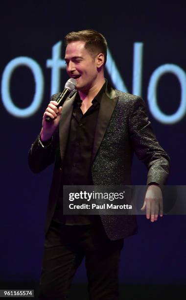 Guest of Honor Randy Rainbow performs his song parody 'The Room Where it Happened' at the 2018 36th Annual Elliot Norton Theater Awards at Huntington...