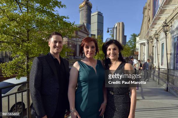 Randy Rainbow, Joyce Kulhawik and Leigh Barrett attend the 2018 Elliot Norton Theater Awards at Huntington Theatre on May 21, 2018 in Boston,...
