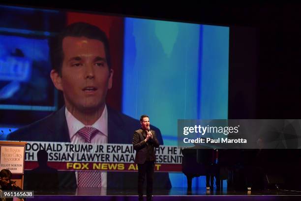 Guest of Honor Randy Rainbow performs his song parody 'The Room Where it Happened' at the 2018 36th Annual Elliot Norton Theater Awards at Huntington...