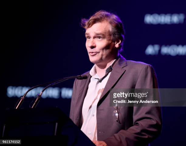 Robert Sean Leonard speaks onstage at The 63rd Annual Obie Awards at Terminal 5 on May 21, 2018 in New York City.