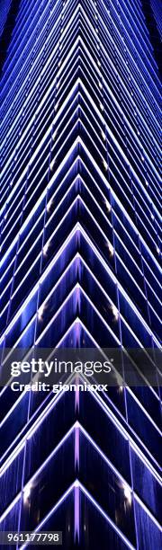 fukuoka tower architecture by night, japan - hakata bay stock pictures, royalty-free photos & images