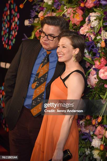 Oliver Platt and Carrie Coon attend The 63rd Annual Obie Awards at Terminal 5 on May 21, 2018 in New York City.