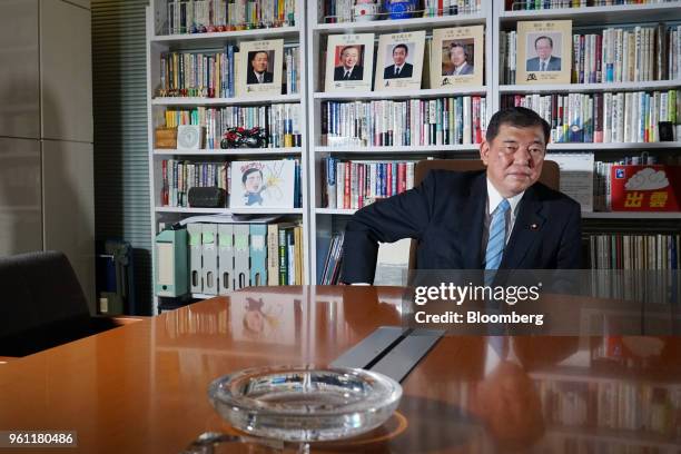 Shigeru Ishiba, a member of the Liberal Democratic Party and the House of Representatives, poses for a photograph after an interview at his office in...