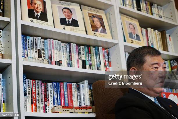 Shigeru Ishiba, a member of the Liberal Democratic Party and the House of Representatives, listens during an interview at his office in Tokyo, Japan,...