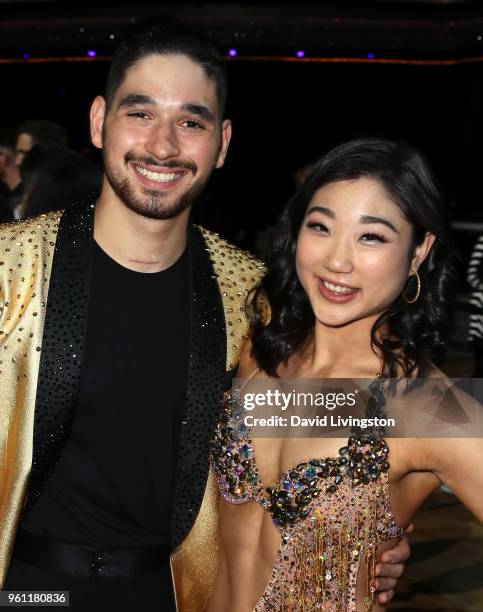 Dancer/TV personality Alan Bersten and figure skater Mirai Nagasu pose at ABC's "Dancing with the Stars: Athletes" Season 26 - Finale on May 21, 2018...