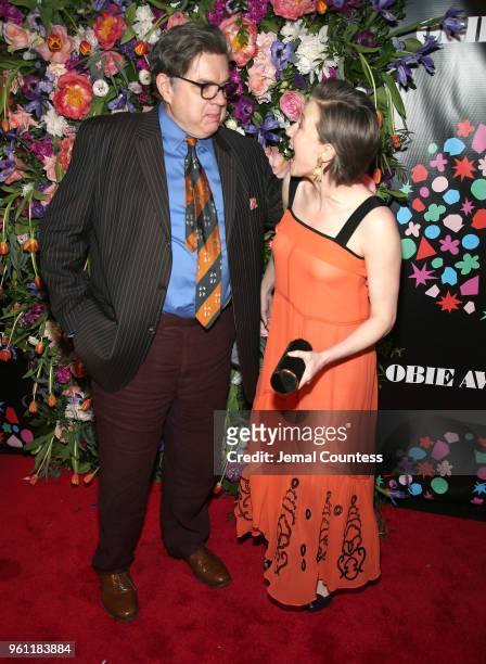 Oliver Platt and Carrie Coon attend The 63rd Annual Obie Awards at Terminal 5 on May 21, 2018 in New York City.