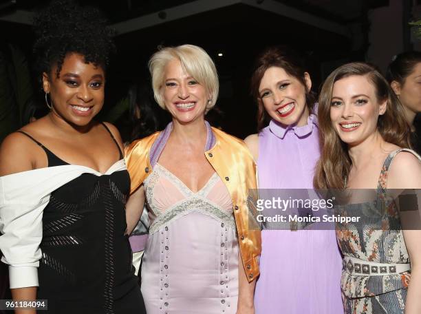 Phoebe Robinson, Dorinda Medley, Vanessa Bayer, and Gillian Jacobs attend Netflix's Ibiza Premiere After Party at Hudson Terrace on May 21, 2018 in...