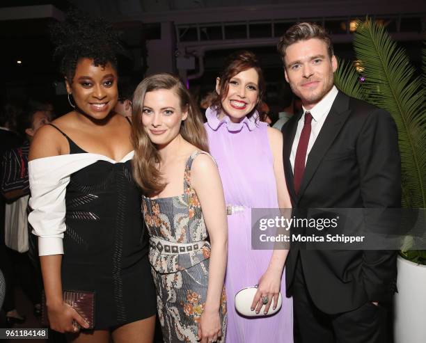 Phoebe Robinson, Gillian Jacobs, Vanessa Bayer, and Richard Madden attend Netflix's Ibiza Premiere After Party at Hudson Terrace on May 21, 2018 in...