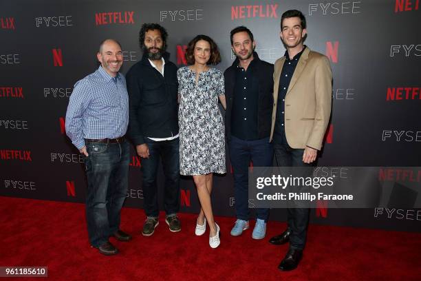 Andrew Goldberg, Jason Mantzoukas, Jessi Klein, Nick Kroll, and John Mulaney attend the #NETFLIXFYSEE Animation Panel Featuring "Big Mouth" and...