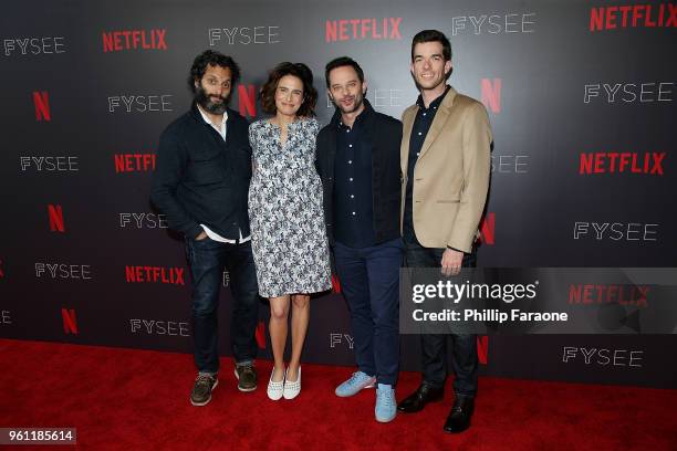 Jason Mantzoukas, Jessi Klein, Nick Kroll, and John Mulaney attend the #NETFLIXFYSEE Animation Panel Featuring "Big Mouth" and "BoJack Horseman" at...