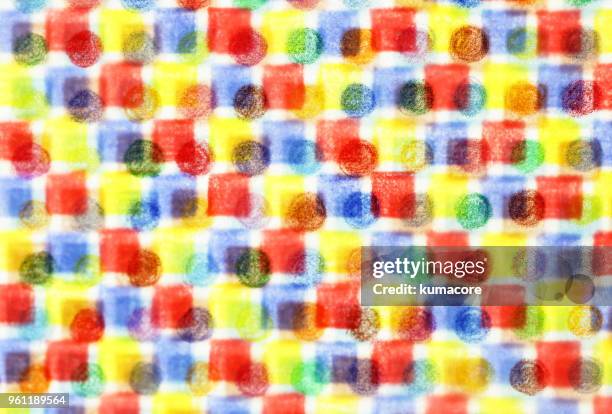 checked pattern and dot pattern overlapped - pintura de varias capas fotografías e imágenes de stock