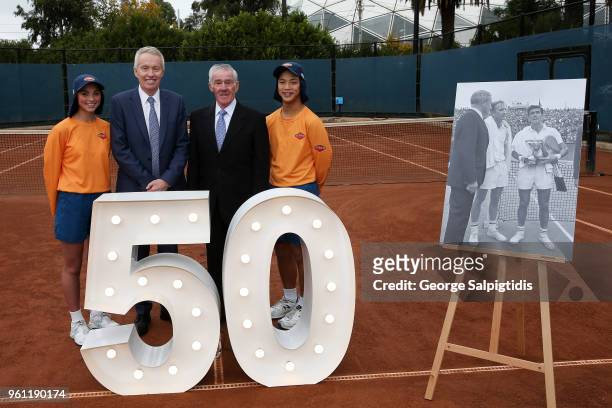 Craig Tiley, Tennis Australia CEO is seen during a press conference at Melbourne Park on May 22, 2018 in Melbourne, Australia. Ken Rosewall,...