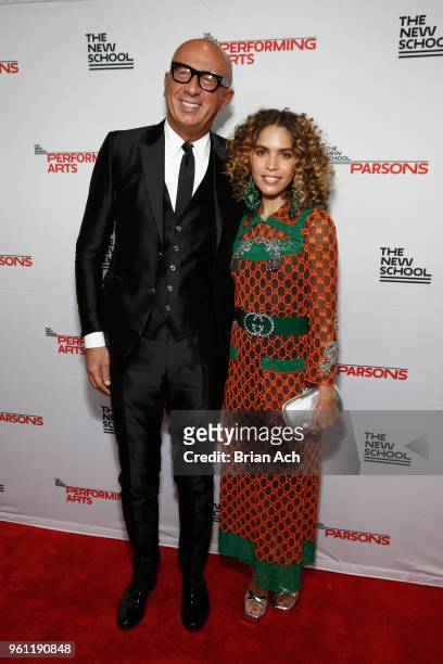 Gucci CEO Marco Bizzarri and poet Cleo Wade attend the 70th Annual Parsons Benefit on May 21, 2018 in New York City.