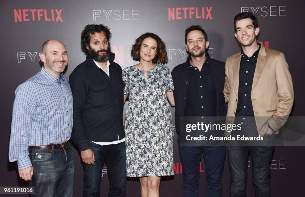Co-creator and executive producer Andrew Goldberg, actor Jason Mantzoukas, writer Jessi Klein and actors Nick Kroll and John Mulaney arrive at the...