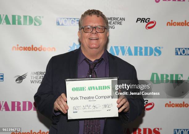 James Morgan poses backstage the The 63rd Annual Obie Awards at Terminal 5 on May 21, 2018 in New York City.