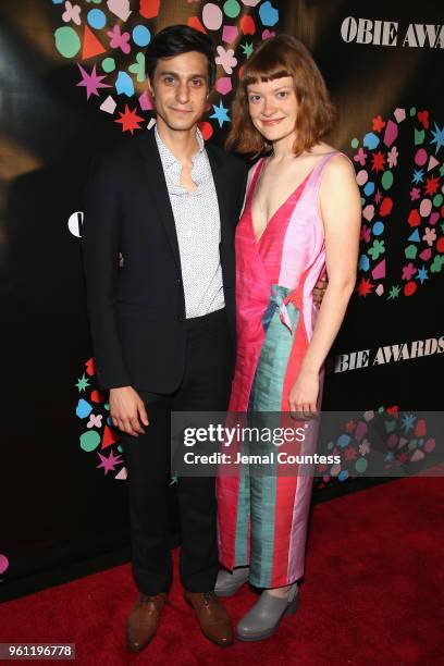 Gideon Glick and Colby Minifie attends the The 63rd Annual Obie Awards at Terminal 5 on May 21, 2018 in New York City.