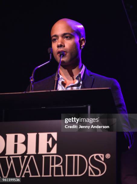 Sean Carvajal on stage at the The 63rd Annual Obie Awards at Terminal 5 on May 21, 2018 in New York City.