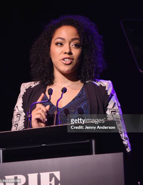 Lilli Cooper on stage at the The 63rd Annual Obie Awards at Terminal 5 on May 21, 2018 in New York City.