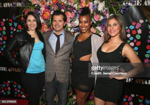 Brie Cassil, John Leguizamo, Lisa Ramey and Yvette Roviraon stage at the The 63rd Annual Obie Awards at Terminal 5 on May 21, 2018 in New York City.