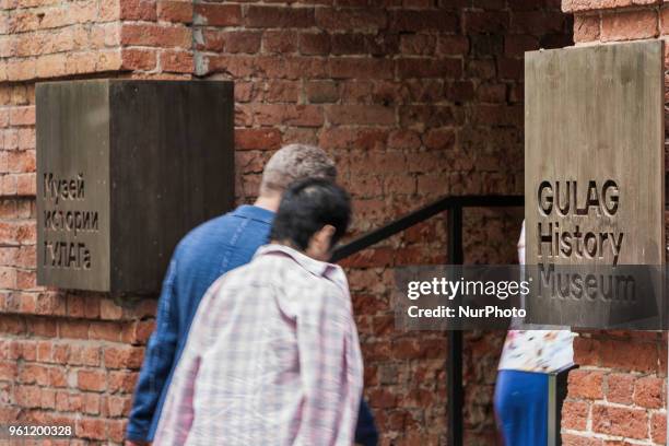 Visitors enter to the Gulag History Museum in Moscow, Russia, on 21 May 2018.
