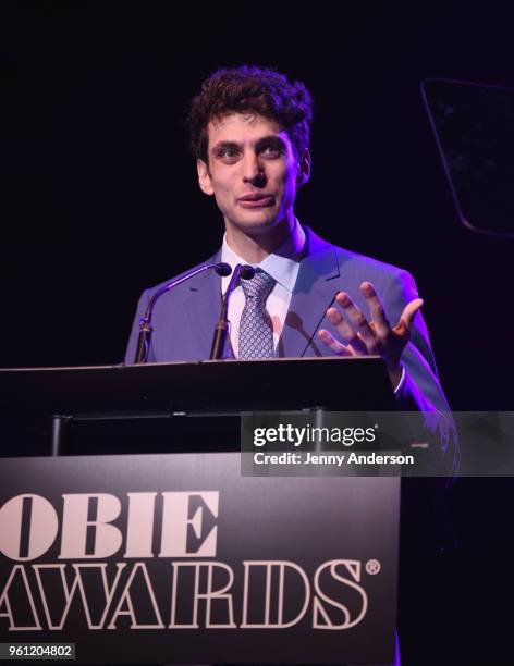 Ben Edelman on stage at the The 63rd Annual Obie Awards at Terminal 5 on May 21, 2018 in New York City.