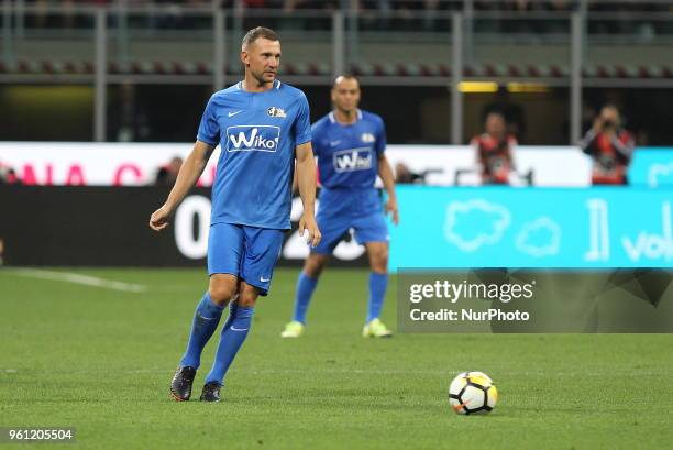 Andriy Shevchenko during &quot;La partita del Maestro&quot; the farewell match by Andrea Pirlo at Giuseppe Meazza stadium on May 21, 2018 in Milan,...