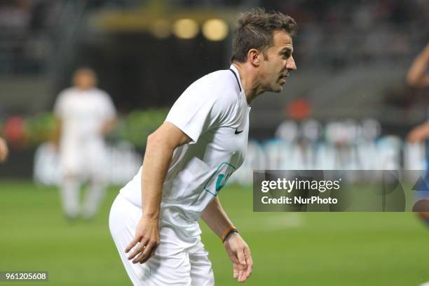 Alessandro Del Piero during &quot;La partita del Maestro&quot; the farewell match by Andrea Pirlo at Giuseppe Meazza stadium on May 21, 2018 in...