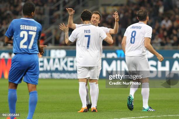 Alessandro Del Piero and Alexandre Pato during &quot;La partita del Maestro&quot; the farewell match by Andrea Pirlo at Giuseppe Meazza stadium on...