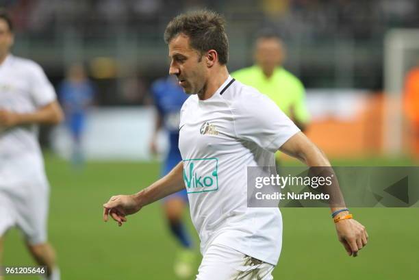 Alessandro Del Piero during &quot;La partita del Maestro&quot; the farewell match by Andrea Pirlo at Giuseppe Meazza stadium on May 21, 2018 in...