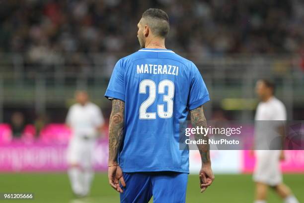 Marco Materazzi during &quot;La partita del Maestro&quot; the farewell match by Andrea Pirlo at Giuseppe Meazza stadium on May 21, 2018 in Milan,...