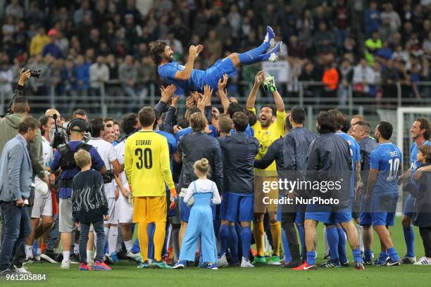 Andrea Pirlo during &quot;La partita del Maestro&quot; his farewell match at Giuseppe Meazza stadium on May 21, 2018 in Milan, Italy.