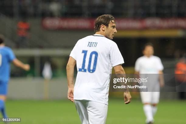 Francesco Totti during &quot;La partita del Maestro&quot; the farewell match by Andrea Pirlo at Giuseppe Meazza stadium on May 21, 2018 in Milan,...