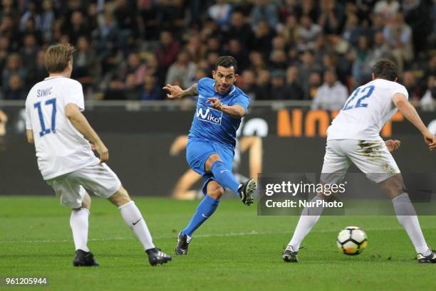 Carlos Tevez during &quot;La partita del Maestro&quot; the farewell match by Andrea Pirlo at Giuseppe Meazza stadium on May 21, 2018 in Milan, Italy.