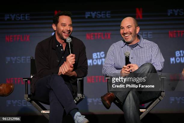 Nick Kroll and Andrew Goldberg speak onstage at the #NETFLIXFYSEE Animation Panel Featuring "Big Mouth" and "BoJack Horseman" at Netflix FYSEE at...