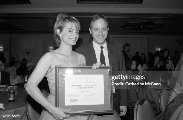Amy Sedaris and David Sedaris pose for a photo at the Obie Awards in 1995 in New York City, New York.