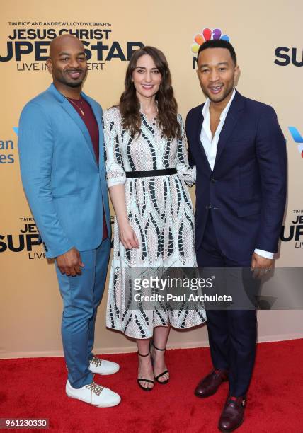 Brandon Victor Dixon, Sara Bareilles and John Legend attend NBC's "Jesus Christ Superstar Live In Concert" FYC event at the Egyptian Theatre on May...