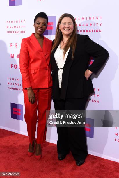 Elizabeth Nyamayaro and Camryn Manheim attend 13th Annual Global Women's Rights Awards at Wallis Annenberg Center for the Performing Arts on May 21,...