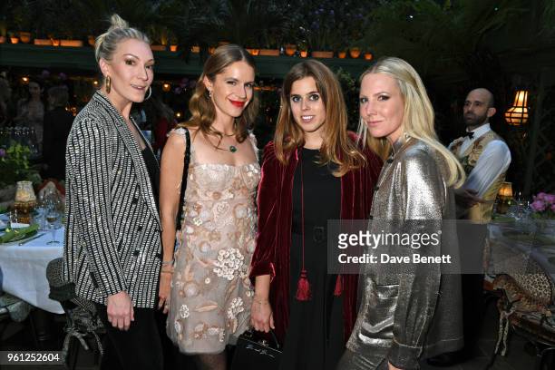Olivia Buckingham, Eugenie Niarchos, Princess Beatrice of York and Alice Naylor-Leyland attend the Annabel's x Dior dinner on May 21, 2018 in London,...