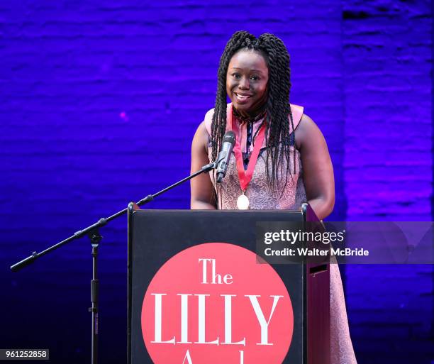Jocelyn Bioh on stage during the 9th Annual LILLY Awards at the Minetta Lane Theatre on May 21,2018 in New York City.