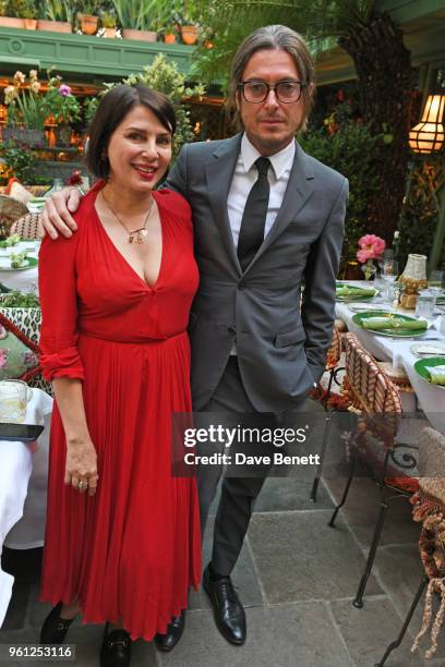 Sadie Frost and Darren Strowger attends the Annabel's x Dior dinner on May 21, 2018 in London, England.