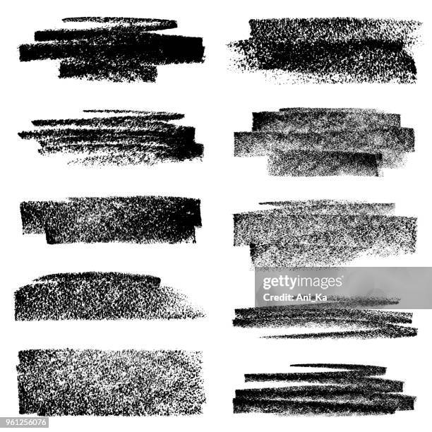 satz von kreide bewegungen - schmiererei stock-grafiken, -clipart, -cartoons und -symbole