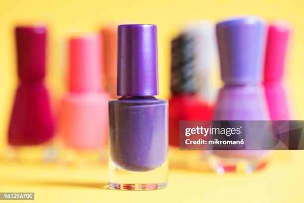 various nail polish bottles - mikroman6 imagens e fotografias de stock