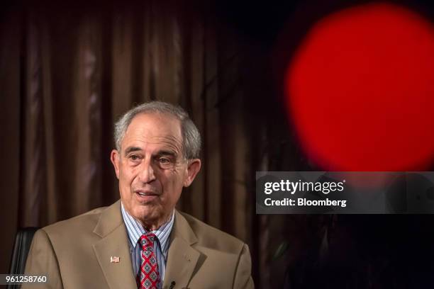 Lanny Davis, U.S. Attorney and former Clinton political strategist, speaks during a Bloomberg Television interview in Prague, Czech Republic, on...