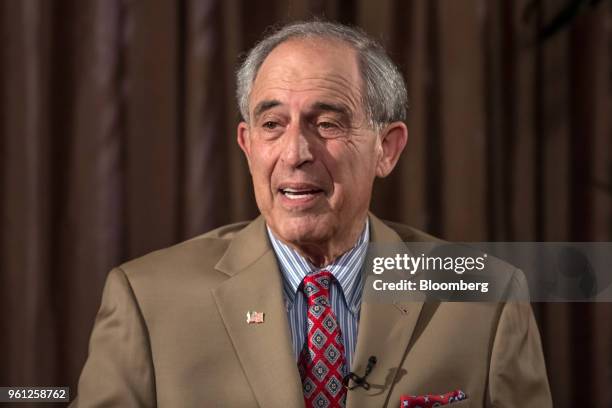 Lanny Davis, U.S. Attorney and former Clinton political strategist, speaks during a Bloomberg Television interview in Prague, Czech Republic, on...